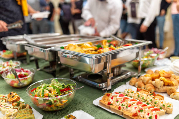 Catering setup at wedding