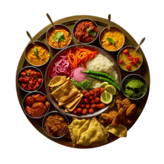 beautiful indian food thali
